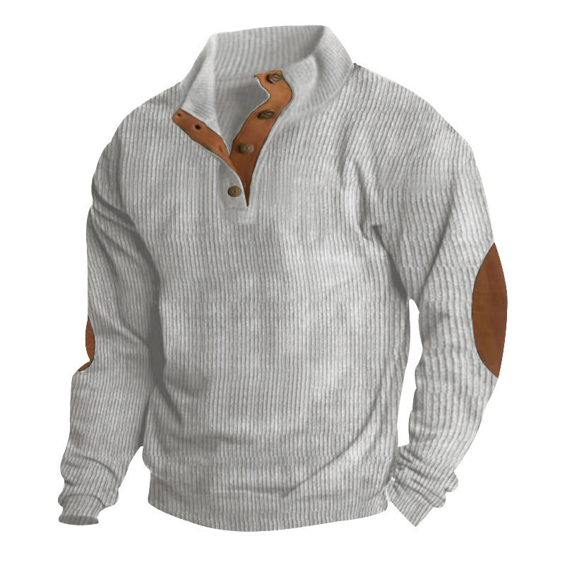 🏷️ Elevated Texture | Men's Corduroy Stand-Collar Sweatshirt