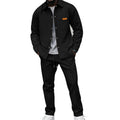 Men's Waffle Knit Jacket & Pants Two-Piece Casual Set