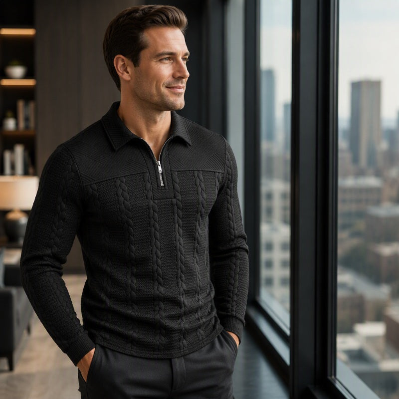 📢📢50%Rabatt!!!🎉✨Langarm-Half-Zip-T-Shirt für Herren
