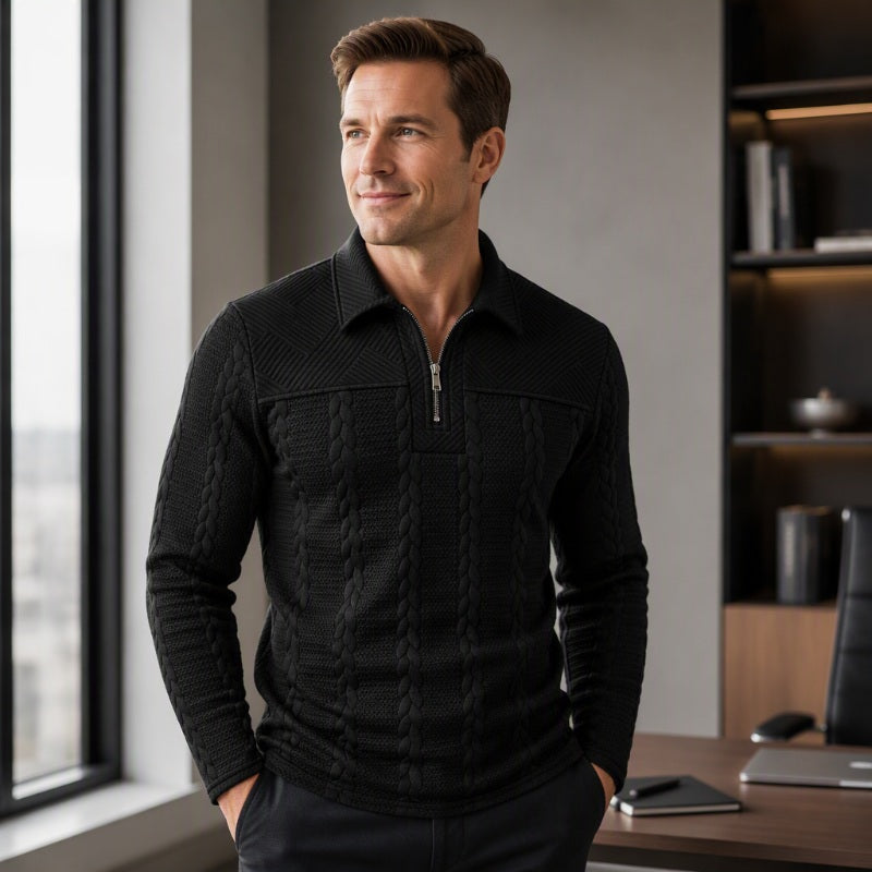📢📢50%Rabatt!!!🎉✨Langarm-Half-Zip-T-Shirt für Herren